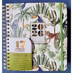 17 Month Planner JUNGLE ANIMALS Aug 25-Dec 2026 Weekly Planning Note Page Gift